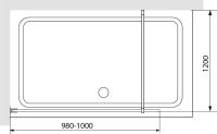 Душевая перегородка RGW Walk In WA-012B 100x200, профиль черный, стекло прозрачное
