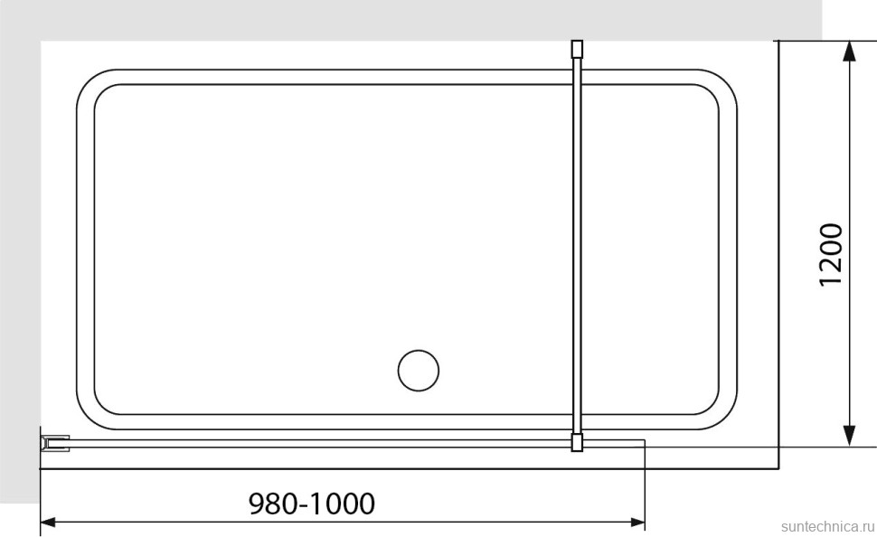 Душевая перегородка RGW Walk In WA-012B 100x200, профиль черный, стекло прозрачное