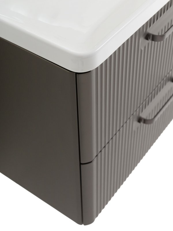 Тумба с раковиной BelBagno Due 50 ручки матовый темный никель, оружейная сталь