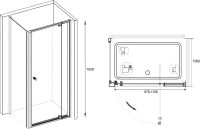 Душевой уголок RGW Passage PA-02+100 см (97-110)x100x185 профиль хром, стекло прозрачное
