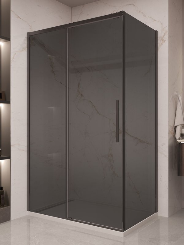 Душевой уголок Vincea Stella VSR-1ST9012CGB 120x90 см, профиль матовый черный, стекло тонированное