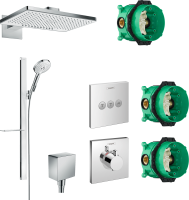 Душевой комплект Hansgrohe Rainmaker Select 460 (2 jet) 24005400 + 27648400 + 26455000 + 15760000 + 15764000