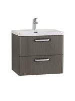 Тумба с раковиной BelBagno Due 50 ручки белые, оружейная сталь