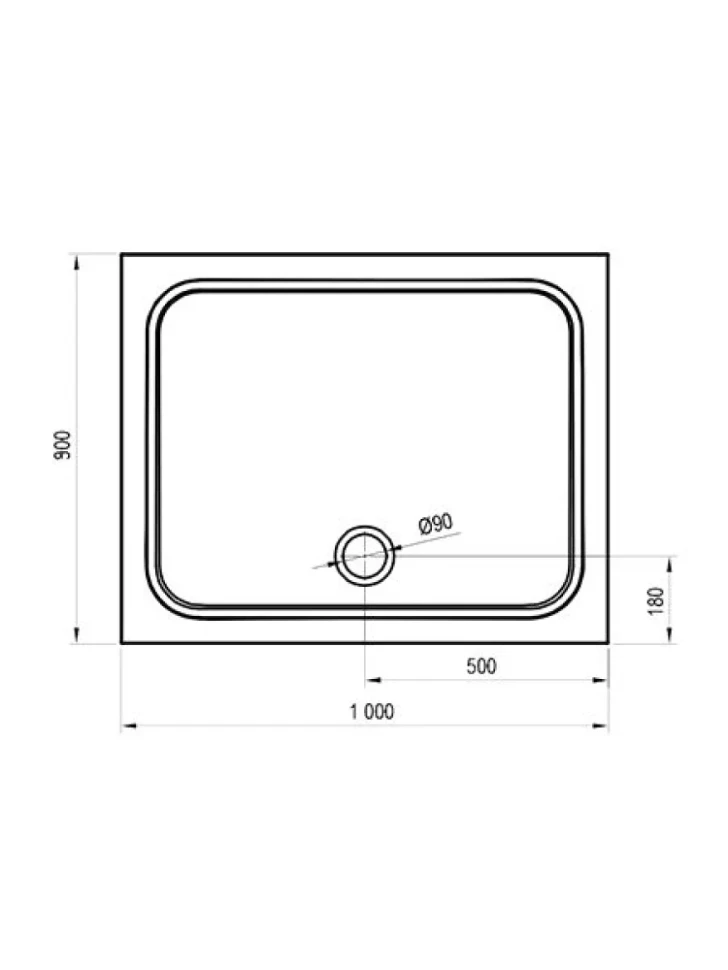 Поддон для душа Ravak Galaxy Pro Chrome Gigant Pro 100х90 см, белый