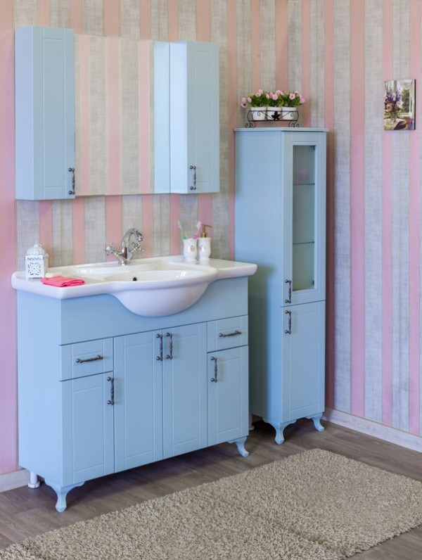 Шкаф пенал для ванной Sanflor Глория R, серый