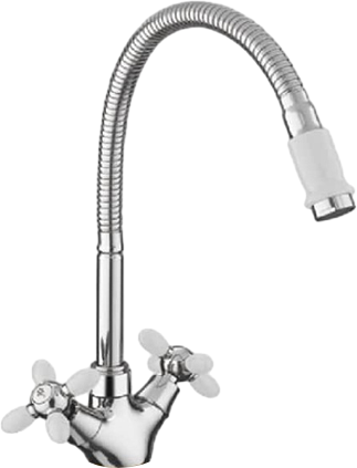 Смеситель для кухни Fashun A43127-8 хром, белый