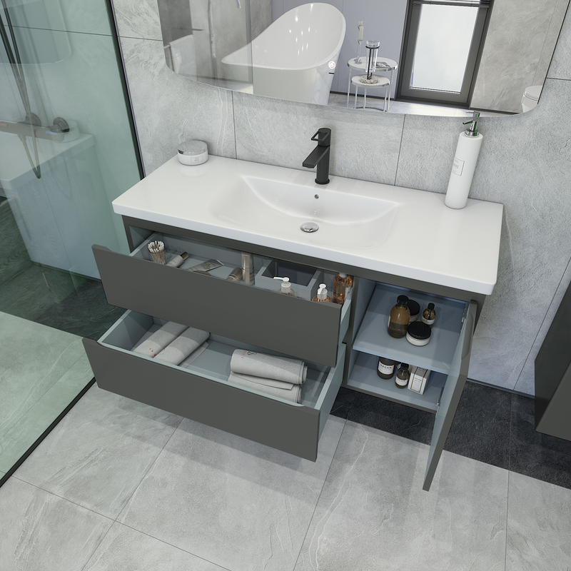 Тумба под раковину без столешницы Caprigo Forte 120 R подвесная, графит