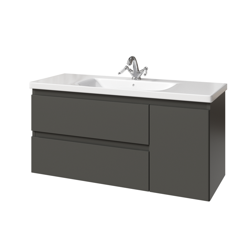 Тумба под раковину без столешницы Caprigo Forte 120 R подвесная, графит