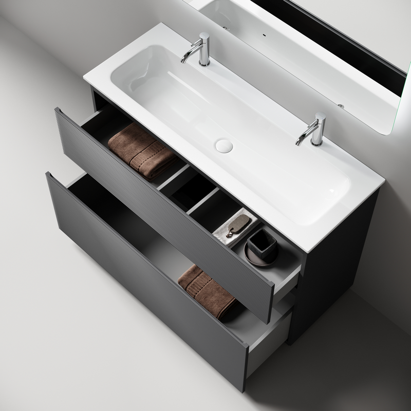 Тумба с раковиной Sancos Folk Floor 120 напольная, grey soft, раковина CN7016