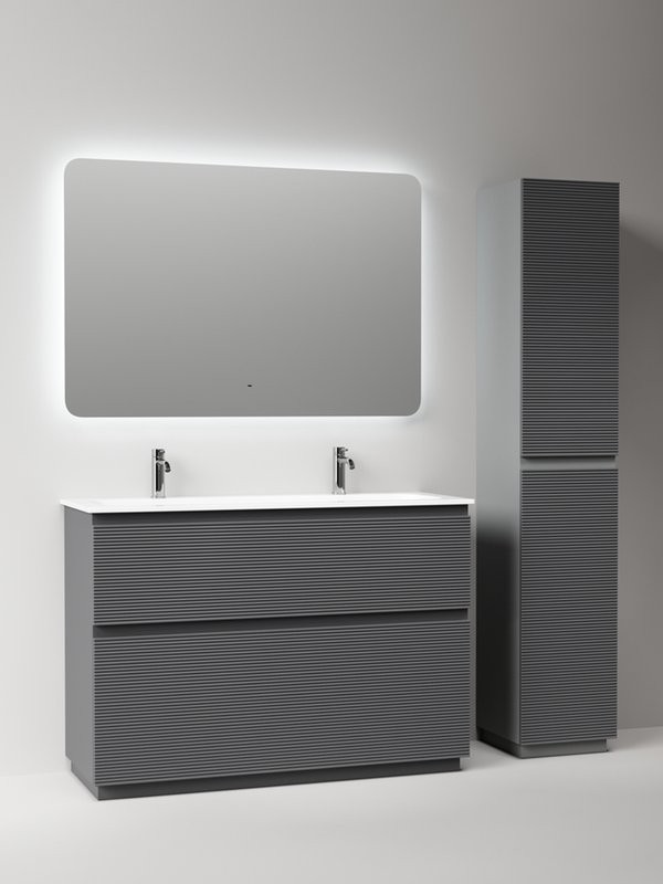 Тумба с раковиной Sancos Folk Floor 120 напольная, grey soft, раковина CN7016