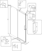 Душевая дверь в нишу Veconi Vianno VN70G-150-01-C4 150 см, профиль брашированное золото