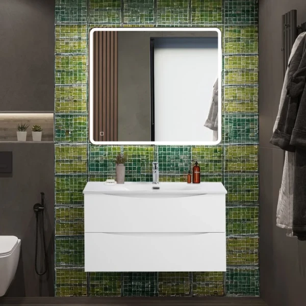 Мебель для ванной комнаты BelBagno Marino-cer-n 90 подвесная, bianco opaco