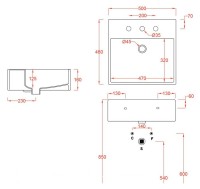 Накладная раковина ArtCeram Quadro Quadro QUL002 01 00
