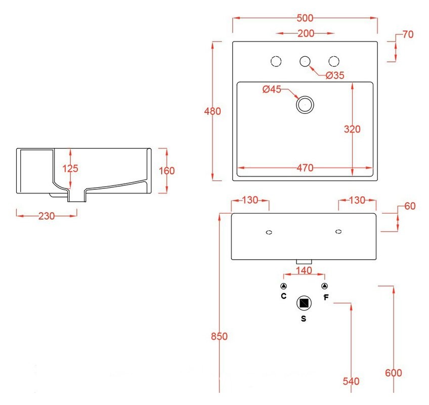 Накладная раковина ArtCeram Quadro Quadro QUL002 01 00