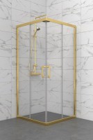 Душевой уголок Triton Фикс Голд Щ0000077240 80x80 см, без поддона, профиль матовое золото