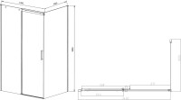 Душевой уголок Vincea Dice VSR-4D1014CL 140х100 см, профиль хром