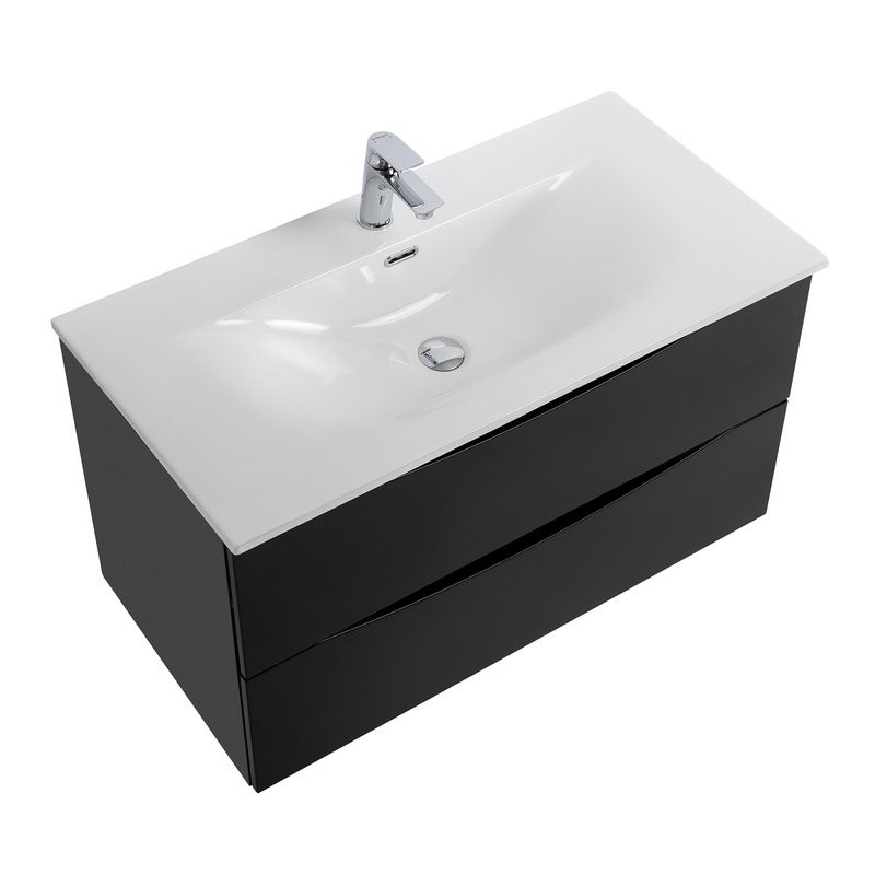 Тумба под раковину BelBagno Marino-cer-mini 80 подвесная, nero lucido