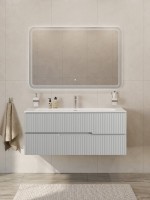 Мебель для ванной комнаты Cezares Duet-n 120 подвесная, 2 ящика, жемчужная серая