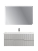 Мебель для ванной комнаты Cezares Duet-n 120 подвесная, 2 ящика, жемчужная серая