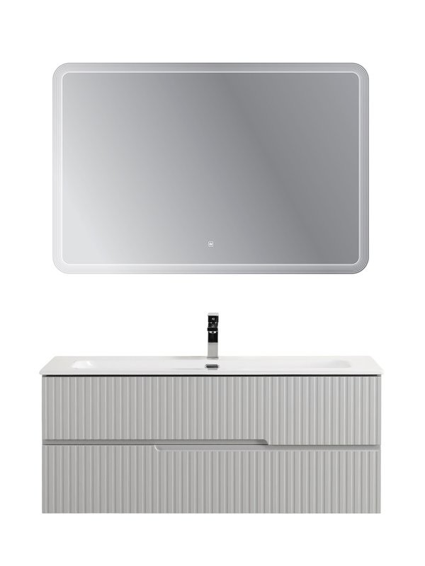 Мебель для ванной комнаты Cezares Duet-n 120 подвесная, 2 ящика, жемчужная серая
