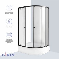 Душевой уголок Parly ZFM1201B L 120х80 см, с поддоном, профиль матовый черный, стекло матовое