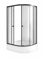 Душевой уголок Parly ZFM1201B L 120х80 см, с поддоном, профиль матовый черный, стекло матовое