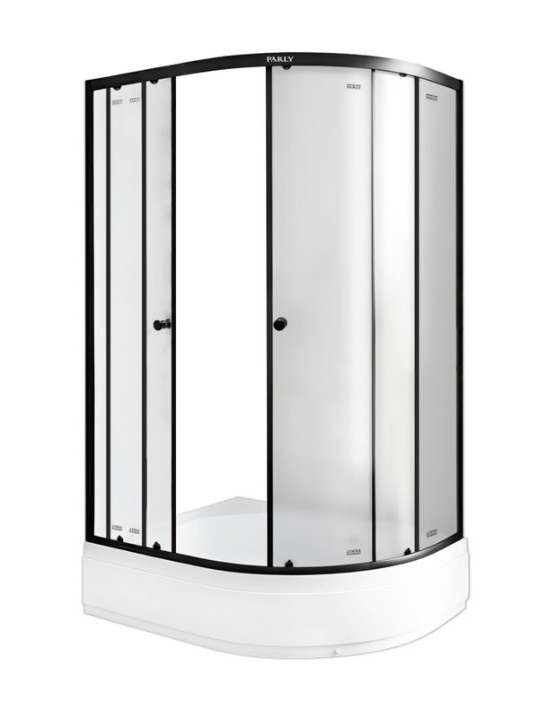 Душевой уголок Parly ZFM1201B L 120х80 см, с поддоном, профиль матовый черный, стекло матовое