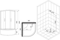 Душевой уголок Esbano ESR-8020 90x90, с поддоном