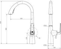 Смеситель для кухни Orange Boni M15-120cr