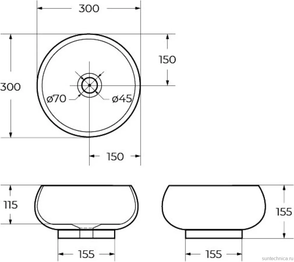 Накладная раковина BelBagno BB1114 накладная