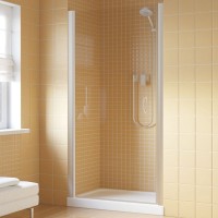 Душевая дверь в нишу Vegas Glass EP Lux 85 07 01 L профиль матовый хром, стекло прозрачное