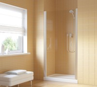 Душевая дверь в нишу Vegas Glass EP Lux 85 07 01 L профиль матовый хром, стекло прозрачное
