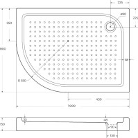 Поддон для душа BelBagno Tray R 100х80 R550 с сифоном
