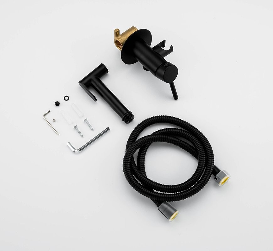 Гигиенический душ Frap F7505-6 со смесителем, С ВНУТРЕННЕЙ ЧАСТЬЮ, черный