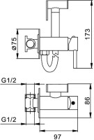 Гигиенический душ Frap F7505-6 со смесителем, С ВНУТРЕННЕЙ ЧАСТЬЮ, черный
