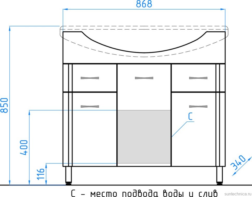 Тумба под раковину Style Line Эко Стандарт №26 90 белая