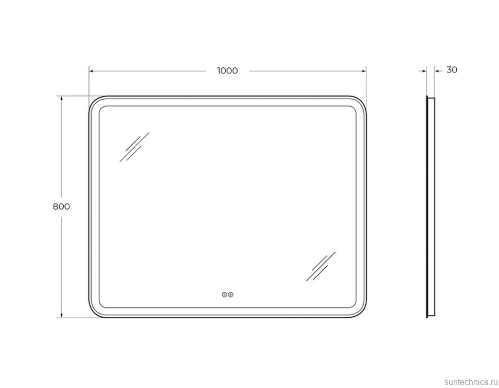Зеркало Cezares Multicolore 100х80 с подсветкой