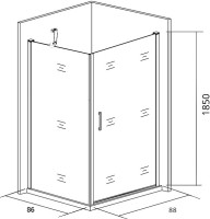 Душевой уголок Good Door Mokka Mokka DR+SP 90х90х185 см