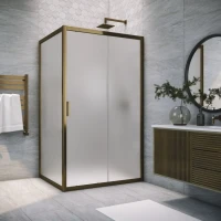 Душевой уголок Vegas Glass ZP+ZPV Tur Novo h1900 100*80 05 10 профиль бронза, стекло сатин