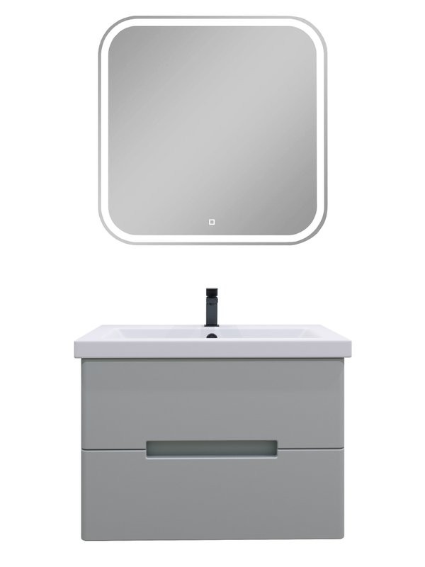 Мебель для ванной комнаты SanStar Ориана 70 подвесная, серая, раковина Cersanit Como 70
