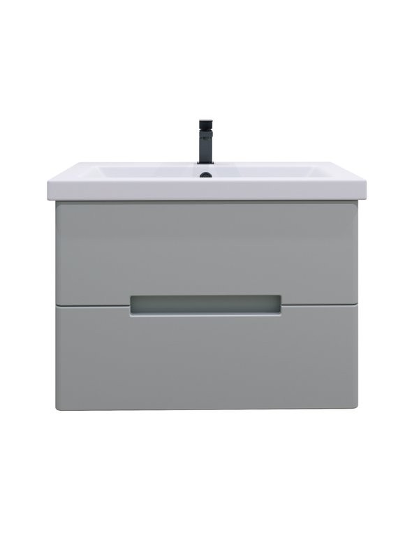Мебель для ванной комнаты SanStar Ориана 70 подвесная, серая, раковина Cersanit Como 70