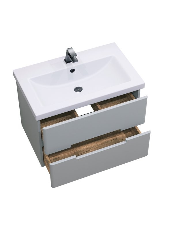 Мебель для ванной комнаты SanStar Ориана 70 подвесная, серая, раковина Cersanit Como 70