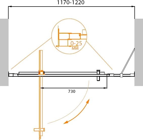 Душевая дверь в нишу Cezares Molveno BA 11 100+20 C Cr IV