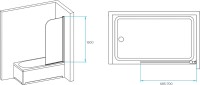 Шторка на ванну RGW Screens SC-009B 700x1500, профиль черный