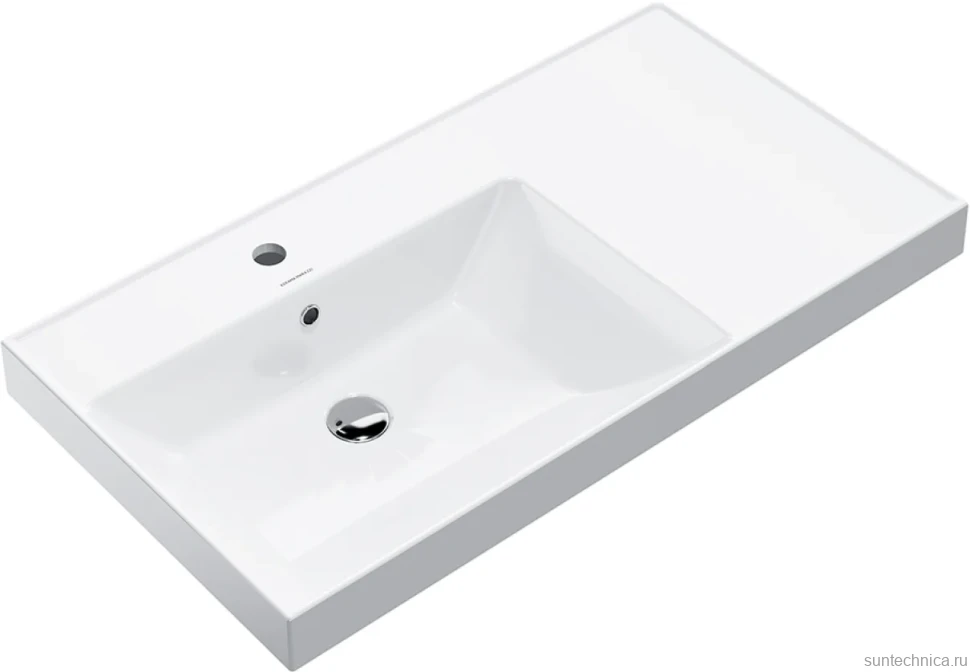 Мебель для ванной комнаты KERAMA MARAZZI Cubo 90, левая подвесная, с ящиками и полкой, белая матовая, древесная