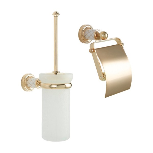 Набор Держатель Boheme Murano 10901-W-G, золото + Ершик 10913-W-G, золото