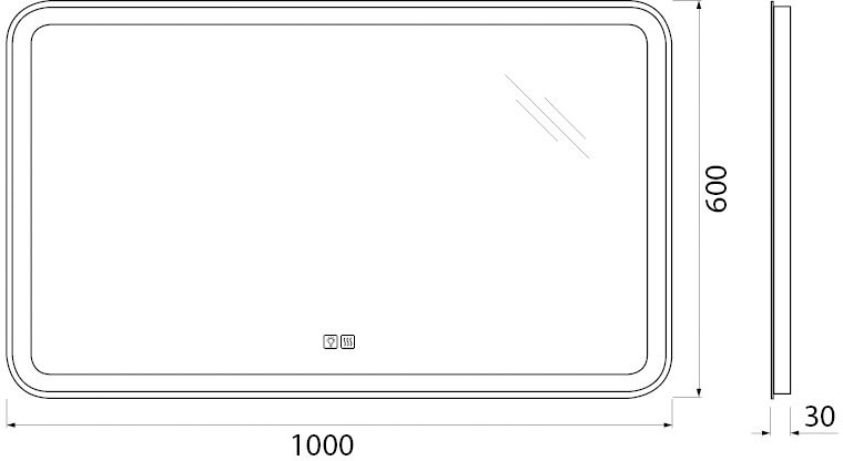 Зеркало BelBagno Marino 100х60 с подсветкой