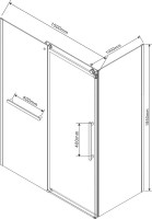 Душевой уголок Vincea Como Soft VSR-1CS1015CLB 150x100 см профиль черный, стекло прозрачное