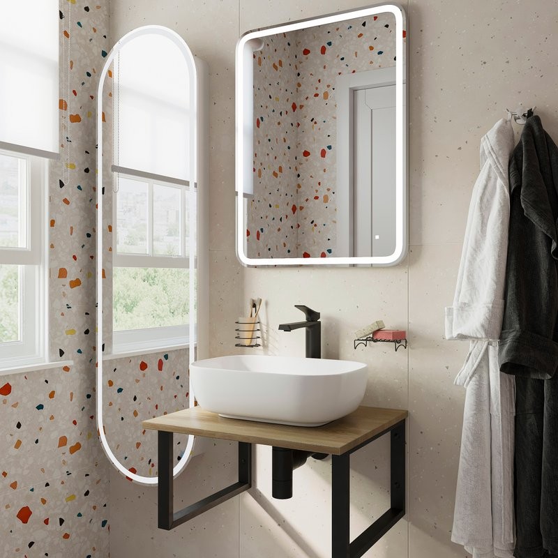 Мебель для ванной комнаты DIWO Элиста 60 светлое дерево, с раковиной Moduo 50 Square