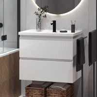 Тумба с раковиной Belux Фаворит 85 подвесная, белая глянцевая, раковина 85-02